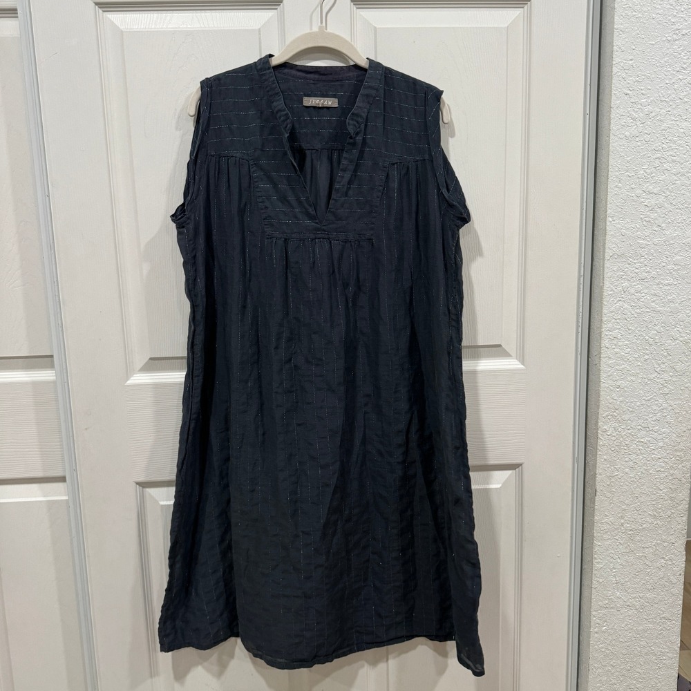Jigsaw Women's Sleeveless Black Dress Size 12, Striped Summer Casual